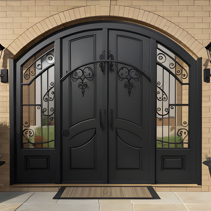 Durability Stylish Black Steel Entrance Doors