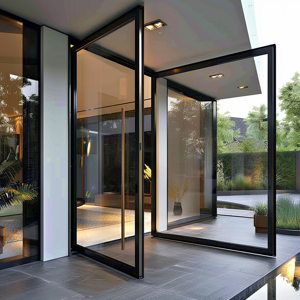 Full Rotation of 360 Degree Glass Swing Door