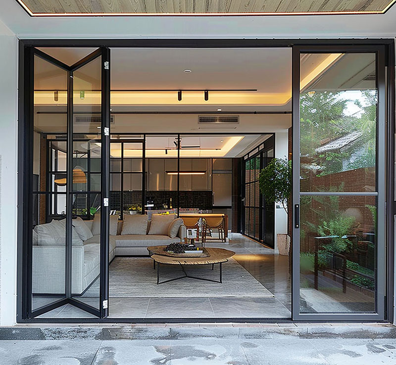 Black Framed Glass Bi-folding Door